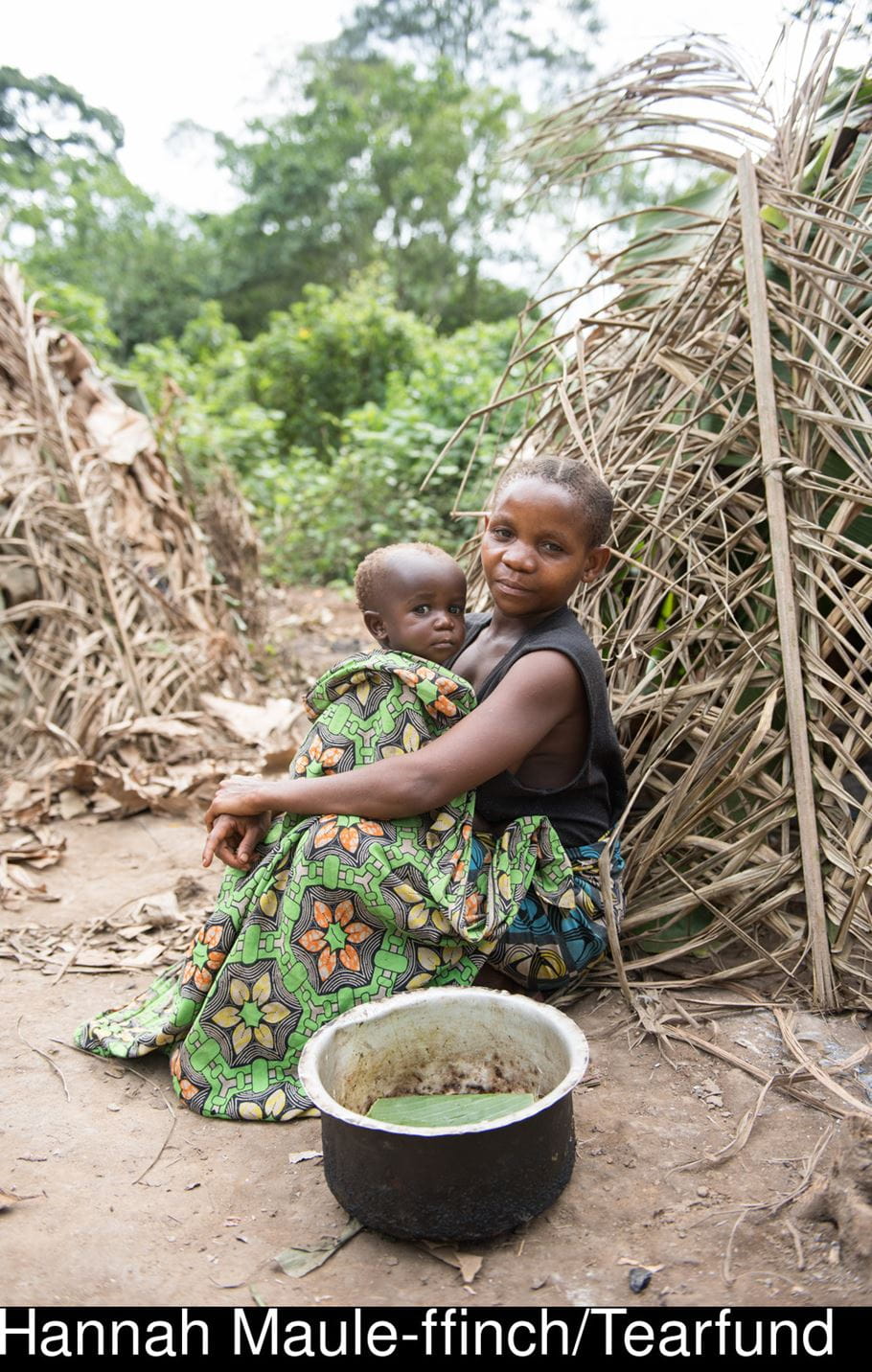 Matunda from DRC with one of her children