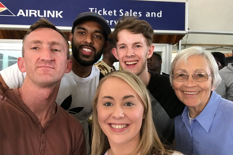 The Tearfund Go volunteer team at the airport