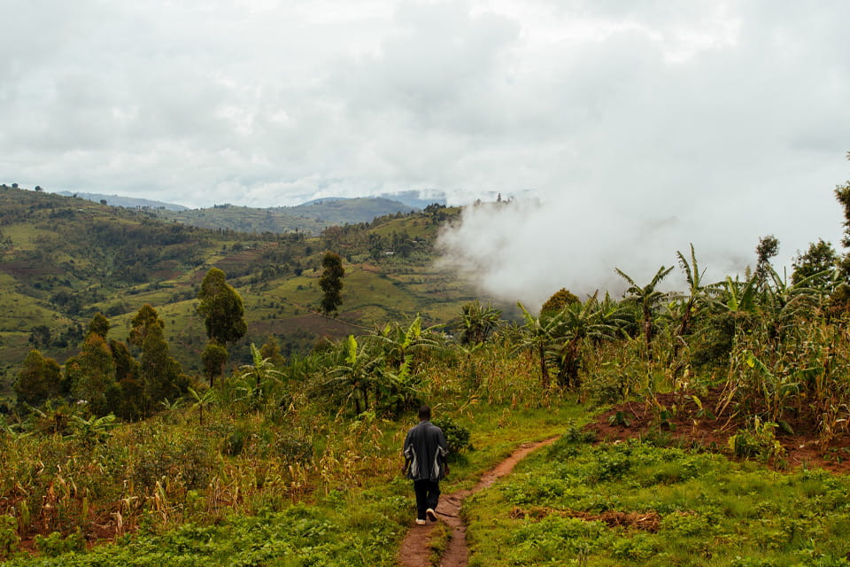 Violette’s six hour round trek is steep and slippy.