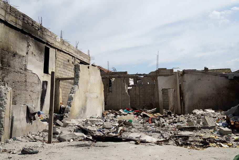 Sulawesi, destroyed buildings