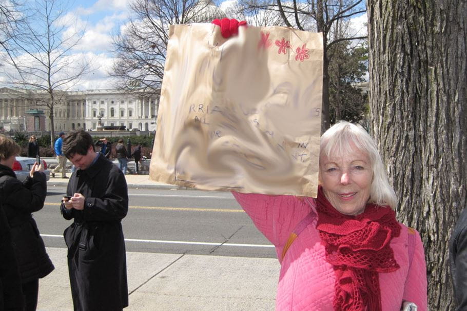 Woman demonstrating in Washington