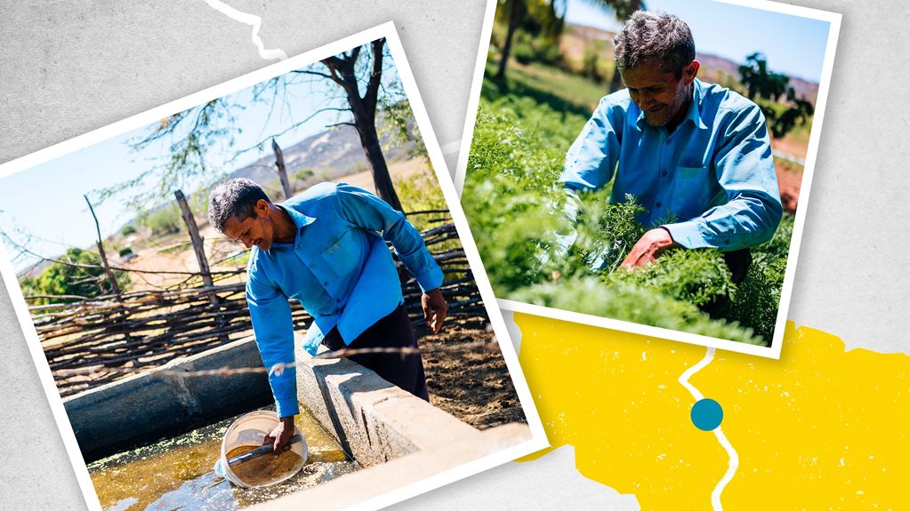 Photos of Antônio farming