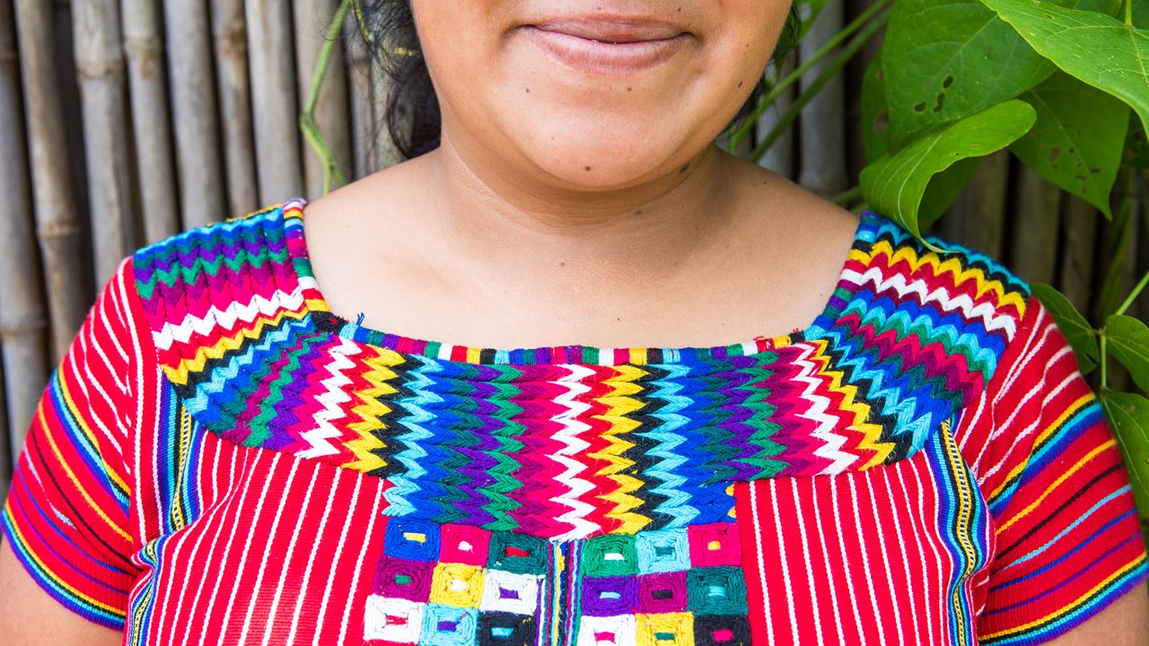 A vibrant embroidered dress