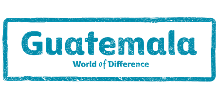 A stamp illustration that reads "Guatemala: World of Difference"