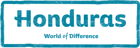 A stamp style graphic with the copy 'Honduras' and 'World of Difference'