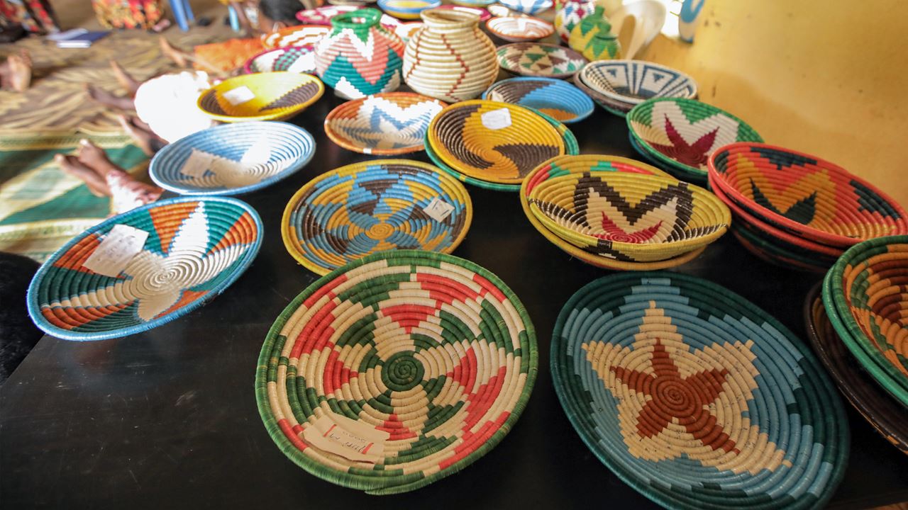 A set of decorative baskets
