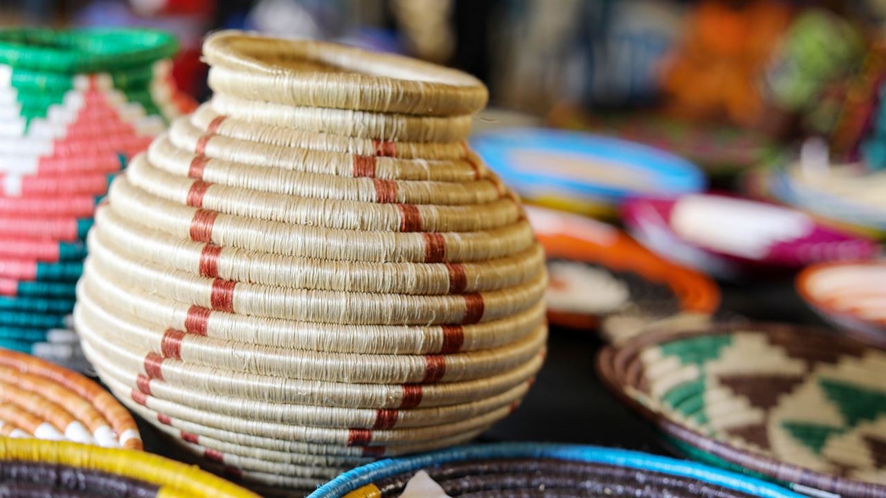 A set of handcrafted baskets
