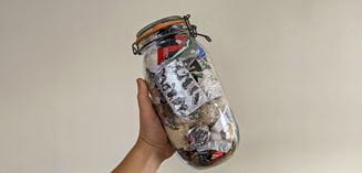 Jar of rubbish from a low-waste challenge in 2019 (Tearfund)
