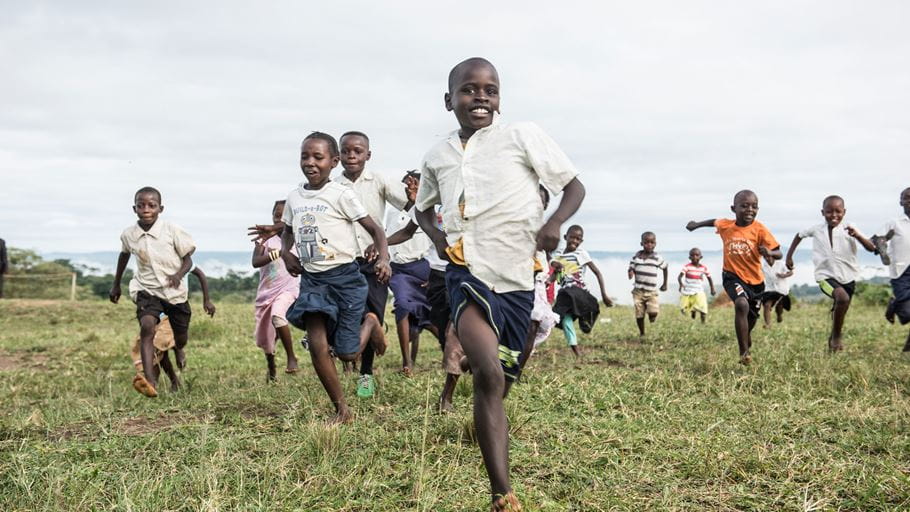 Children running in the DRC