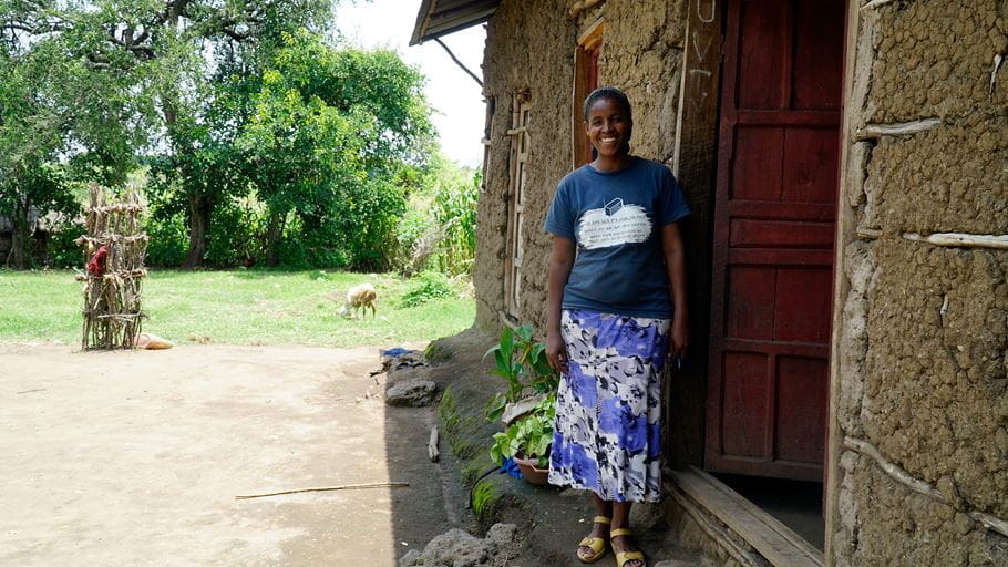 Thanks to the help and encouragement of her self-help group, Thabita’s farm is now thriving