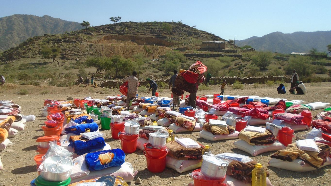 A distribution of essential items in Tigray, Ethiopia. 