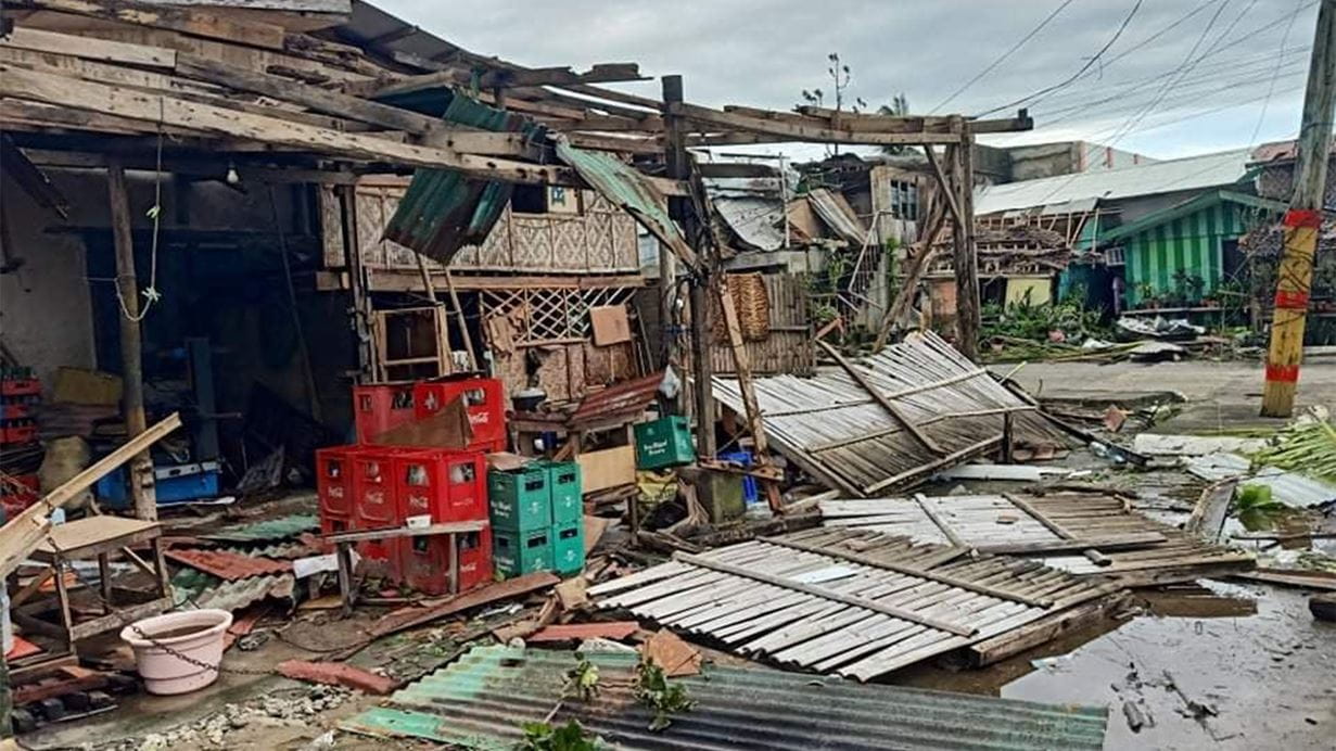 Homes and businesses have been damaged or destroyed by the typhoon | Image Credit: Pastor Jun Biluan