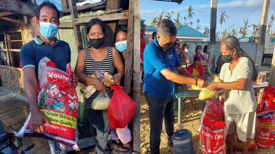Tearfund’s local partner, PHILRADS, has been distributing rice and other essential food supplies to families affected by the typhoon. Credit: Tearfund partner