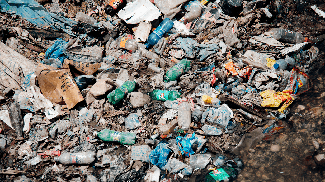 Plastic waste in a river in Port-au-Prince, Haiti. Image: Ruth Towell / Tearfund