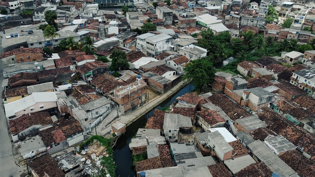 Birds-eye view of buildings