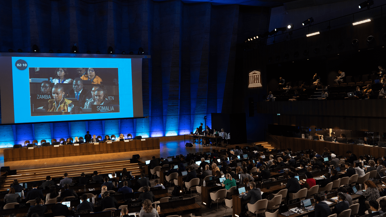 Plastic treaty negotiations in Paris, May 2023.