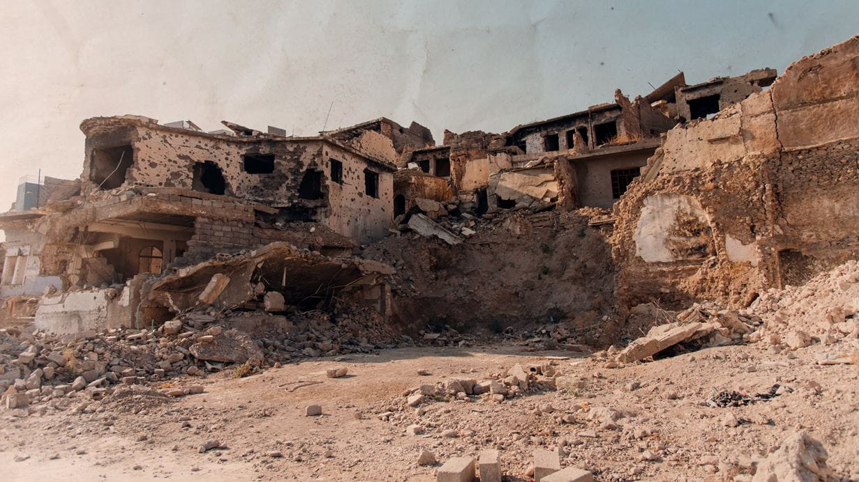 Homes and businesses were destroyed in the conflict.